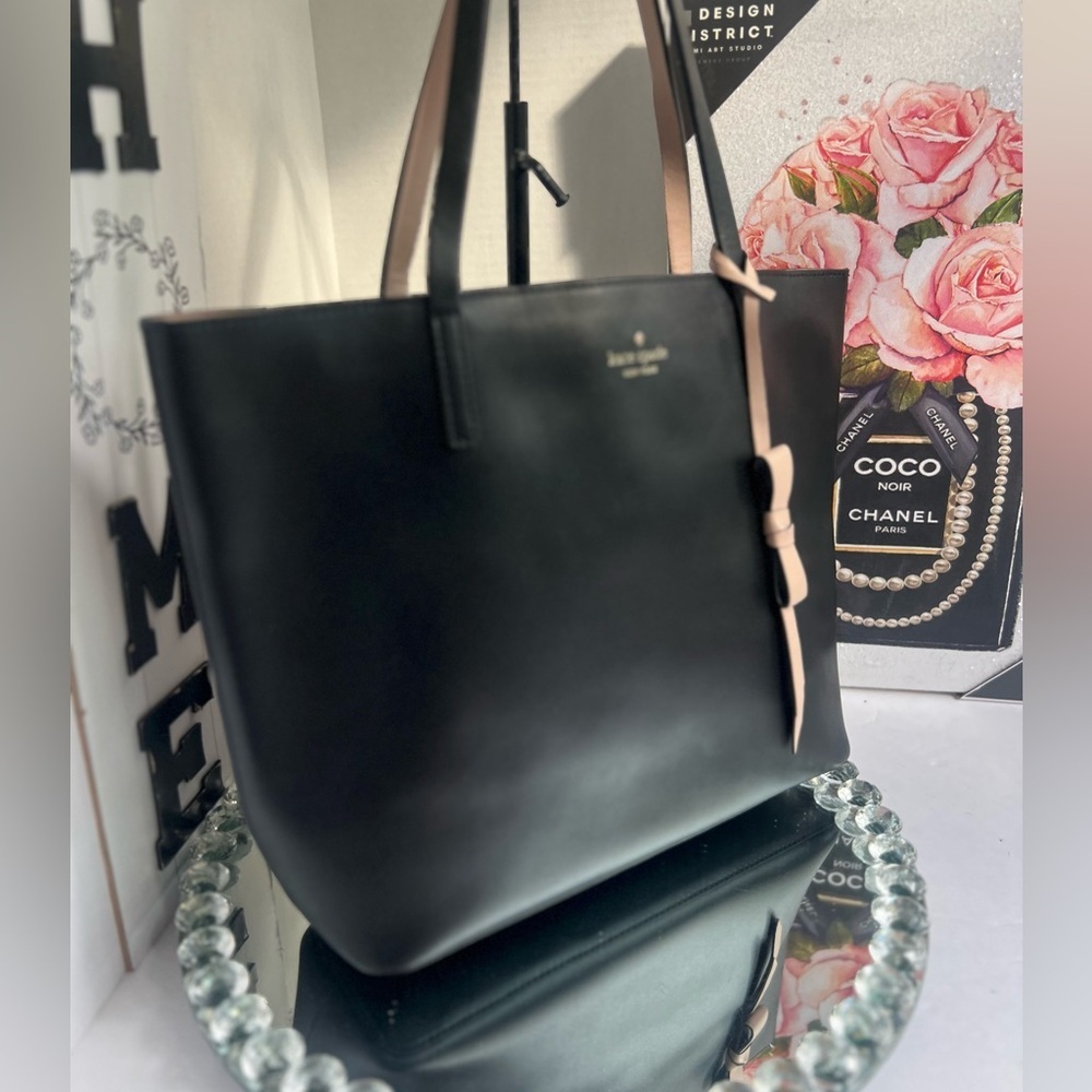 Kate Spade Lawton Way black Leather Tote Bag - Picture 2 of 13